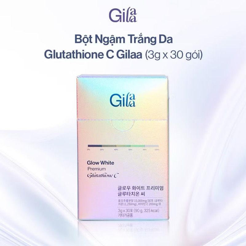 gilaa glutathione Thực phẩm bổ sung Gilaa Glow White Premium Glutathione C (3g x 30 gói) -  Dạng Bột Ngậm