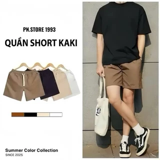 Combo2 quần short kaki PN.STORE 1993 form chên gối trẻ chung vải kaki k giãn Menswear Nam