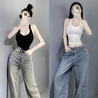 Áo thun ba lỗ cổ tim hai màu trắng đen sang chảnh xinh VANISA CT146