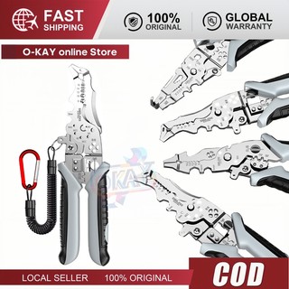 Kìm tuốt dây điện 12 trong 1 đa năng, kìm khuỷu inox quấn tách dây vặn ốc dành cho thợ điện