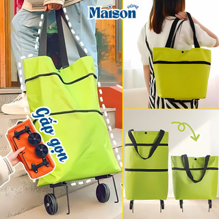 Túi Kéo Đi Chợ Có Bánh Xe MAISON, Giỏ Đựng Đồ Đi Siêu Thị, Túi Đựng Đồ Đa Năng Gấp Gọn