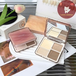 [JUDYDOLL] Bảng Phấn Tạo Khối JUDYDOLL Kèm Bắt Sáng 4 Ô, Hỗ trợ tạo khối và bắt sáng tự nhiên 9g