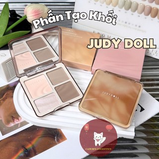 [JUDYDOLL] Bảng Phấn Tạo Khối JUDYDOLL Kèm Bắt Sáng 4 Ô, Hỗ trợ tạo khối và bắt sáng tự nhiên 9g