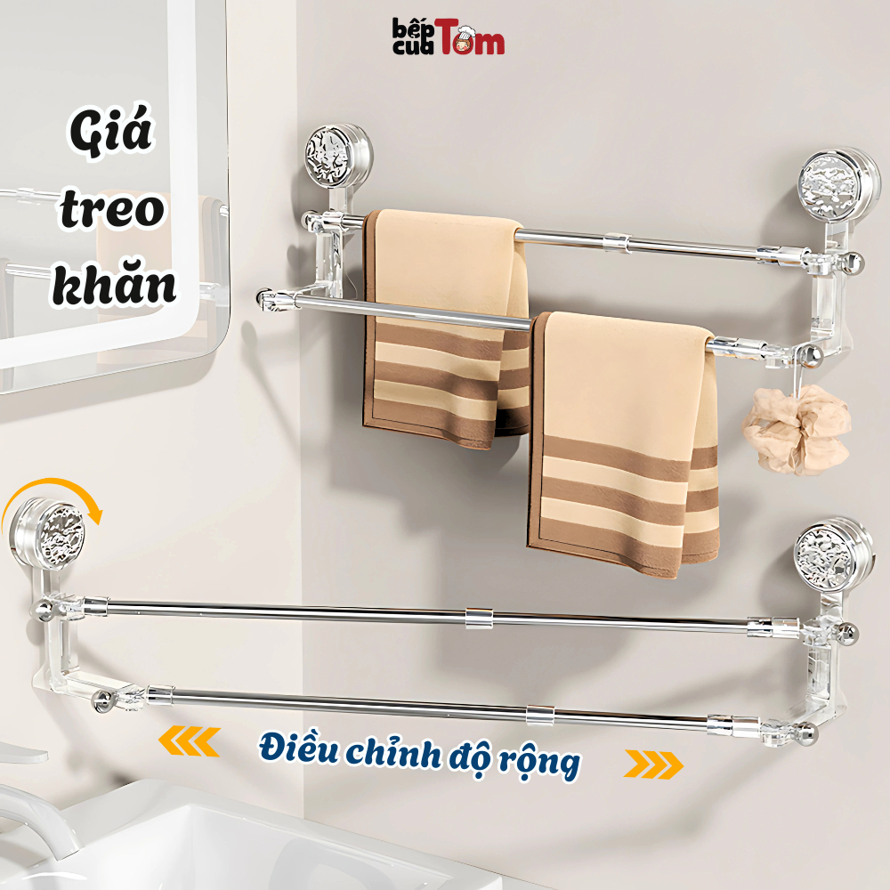 Giá Treo Khănhà Tắm 2 Tầng Hút Chân Không Không Cần Khoan Đục - Hình Ảnh Thực Tế