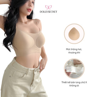 Áo Lót Mùa Hè ZERO FEELING Dây Mảnh Tàng Hình DOLLY SECRET Áo Bra Không Viền dây 0.5mm Không Mắc Cài A60
