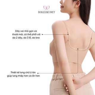 Áo Lót Mùa Hè ZERO FEELING Dây Mảnh Tàng Hình DOLLY SECRET Áo Bra Không Viền dây 0.5mm Không Mắc Cài A60