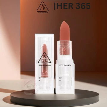 Son kem Lì 3CE Vỏ Trong Suốt MURMURING mầu hồng đất ấm
