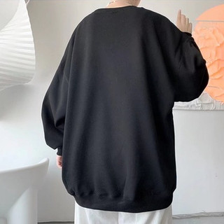 Áo sweater cổ tròn dáng rộng in hình trừu tượng kiểu âu mỹ thời trang thu đông cho nam