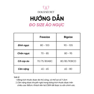 Áo Lót Không Gọng Định Hình V1 Áo Lót Su Nữ DOLLY SECRET Cup Ngang Thoáng Khí A61