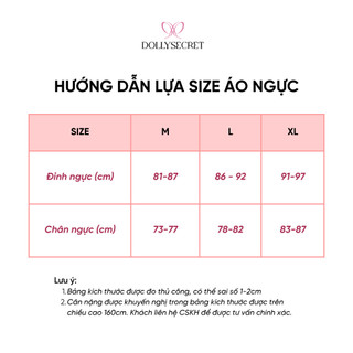 Áo Lót Không Gọng Nâng Ngực PREMIUM 2in1 Dolly Secret Áo Bra Độn Ngang Tự Nhiên A62