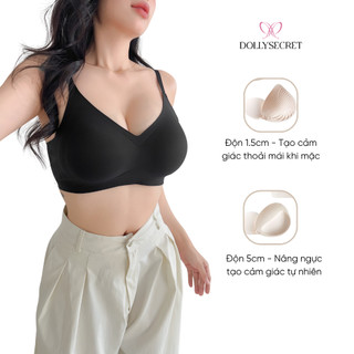 Áo Lót Không Gọng Nâng Ngực PREMIUM 2in1 Dolly Secret Áo Bra Độn Ngang Tự Nhiên A62