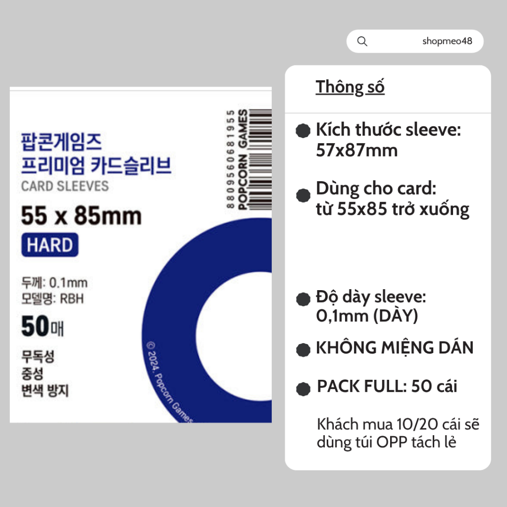 CHNH HNG Sleeve Popcorn v bc card th bi postcard miniphotocard pola |  Shopee Vit Nam