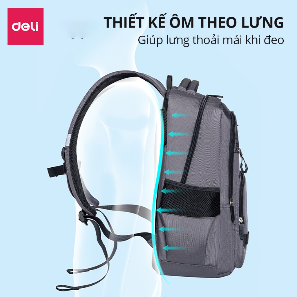 Balo Học Sinh Deli Cho Bé - Thiết Kế Siêu Nhẹ - Chất Liệu Thoáng Khí Không Gây Áp Lực Vai Dung Tích Lớn