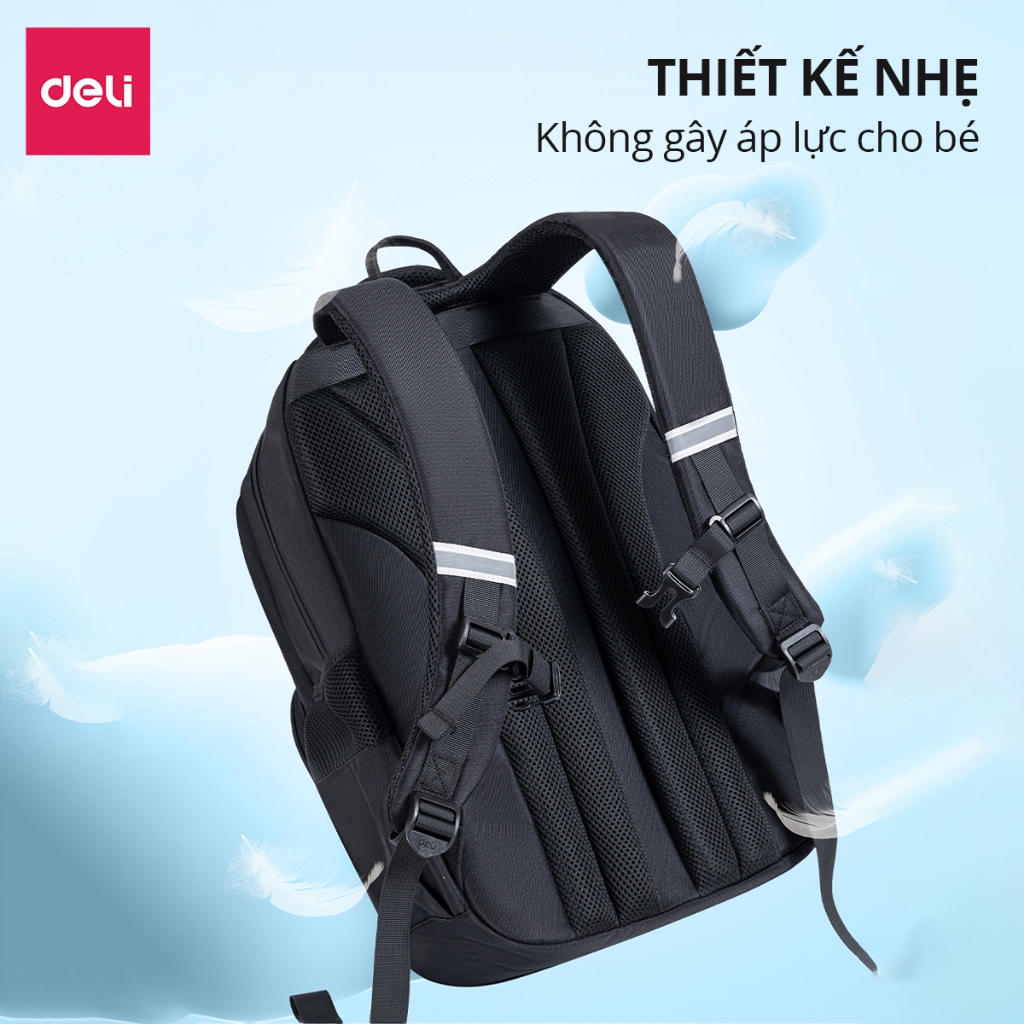 Balo Học Sinh Deli Cho Bé - Thiết Kế Siêu Nhẹ - Chất Liệu Thoáng Khí Không Gây Áp Lực Vai Dung Tích Lớn