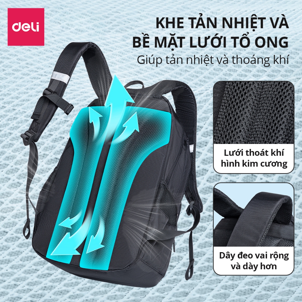 Balo Học Sinh Deli Cho Bé - Thiết Kế Siêu Nhẹ - Chất Liệu Thoáng Khí Không Gây Áp Lực Vai Dung Tích Lớn