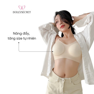 Áo Lót CRYSTAL ICE Lụa Băng Thoáng Khí 360 DOLLY SECRET Áo Ngực Su Đúc Nâng Vòng 1 Không Gọng Mỏng Mịn A63