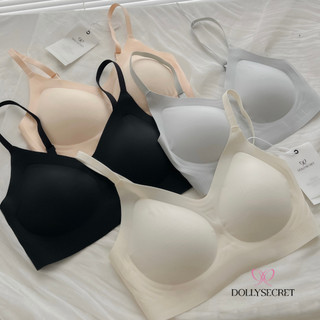 Áo Lót CRYSTAL ICE Lụa Băng Thoáng Khí 360 DOLLY SECRET Áo Ngực Su Đúc Nâng Vòng 1 Không Gọng Mỏng Mịn A63