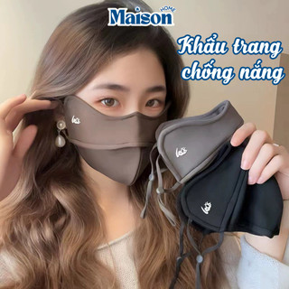 Khẩu trang chống tia UV chính hãng MAISON UPF 50+ băng lụa mát mẻ, thiết kế ôm toàn mặt bảo vệ gò má tránh tàn nhang