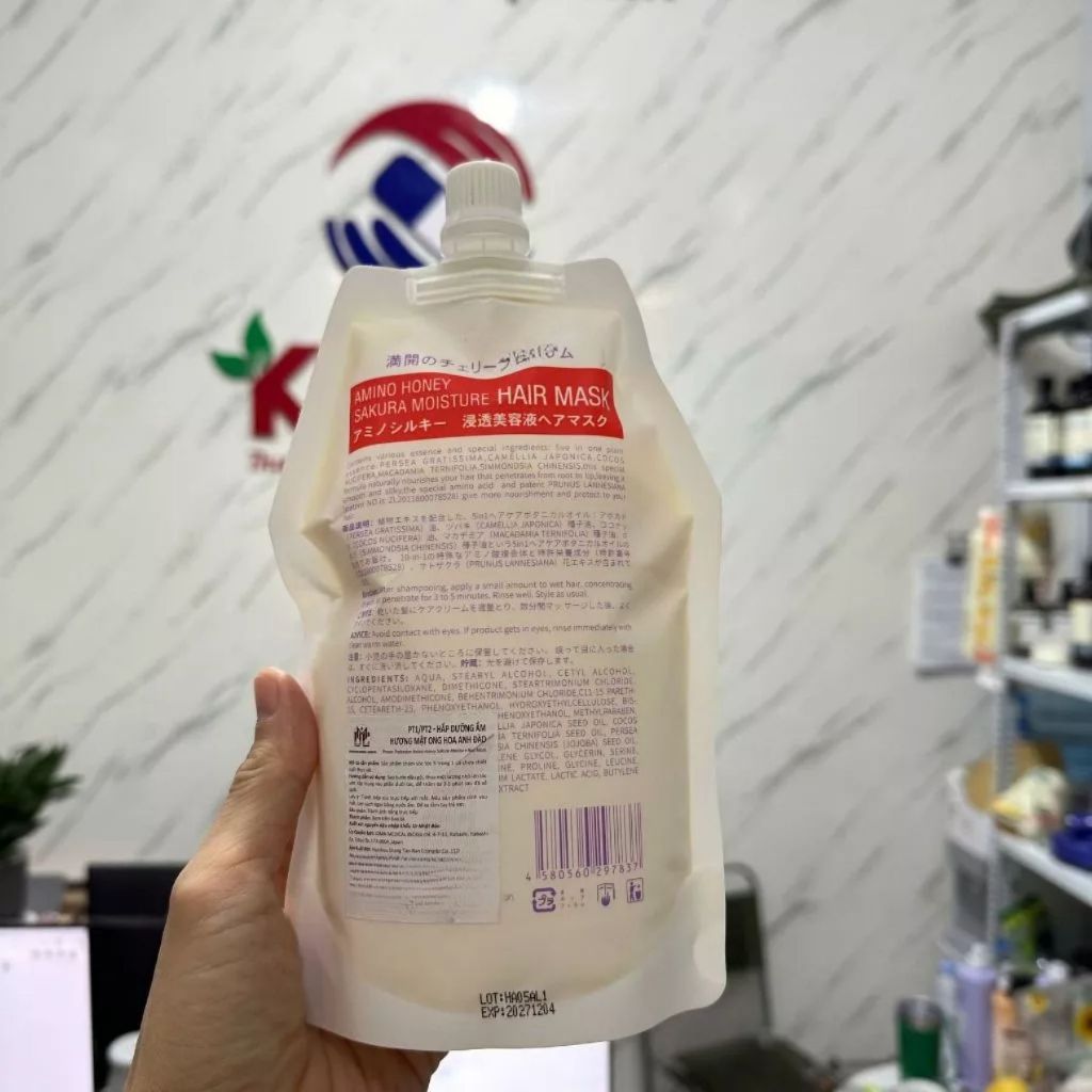 Kem Hấp Ủ Tóc Prosee Amino Honey Sakura Moisture PT5 500ml | Dưỡng Tóc Mềm Mượt, Hỗ Trợ Phục Hồi Tóc Khô Xơ.