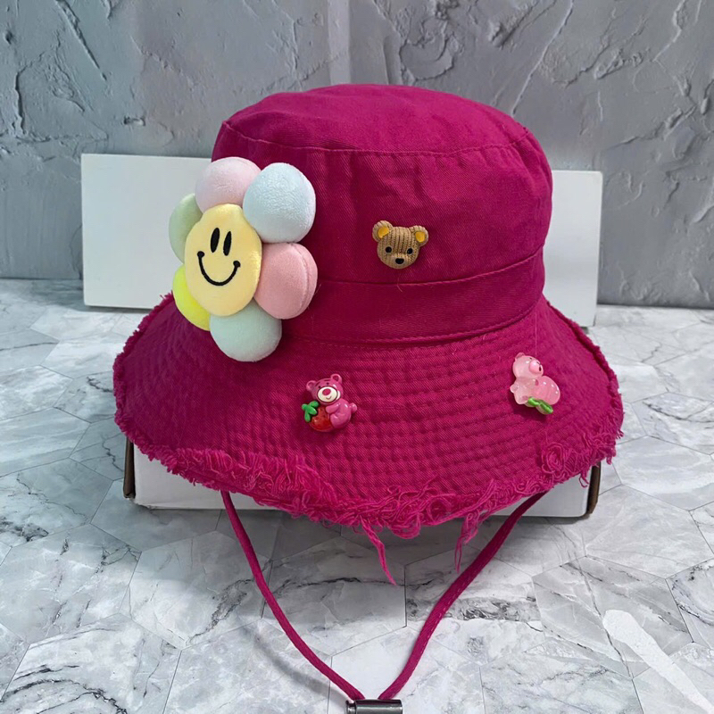 MŨ BUCKET NÓN TUA RUA PHỐI HOA MẶT CƯỜI SIÊU DỂ THƯƠNG