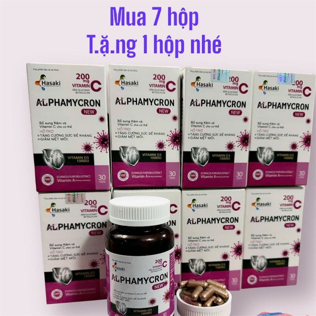 [ ĐÀO THẢI H.P.V ] [ MUA 5 TẶNG 1]Viên Uống ALPHAMYCRON  LỌ 30 Viên.Hỗ Trợ Tăng Miễn Dịch Đề Kháng