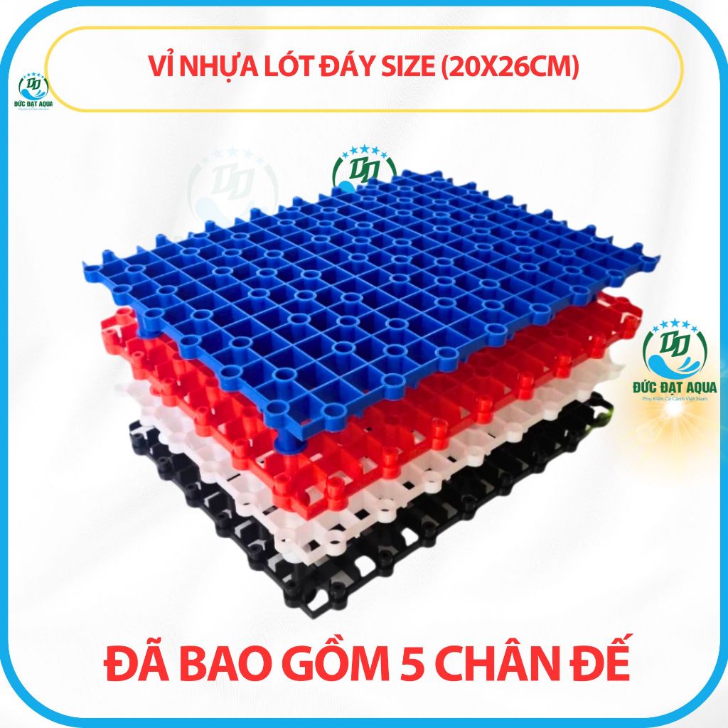 Vỉ Nhựa Lót Đáy Size (20x26cm) Dùng Cho Bể Lọc Tràn Dưới, Tràn Trên, Đã Bao Gồm 5 Chân Đế 5