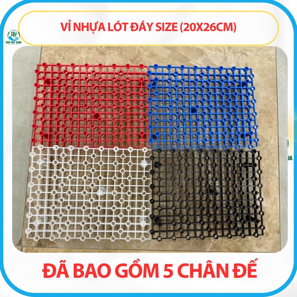 Vỉ Nhựa Lót Đáy Size (20x26cm) Dùng Cho Bể Lọc Tràn Dưới, Tràn Trên, Đã Bao Gồm 5 Chân Đế