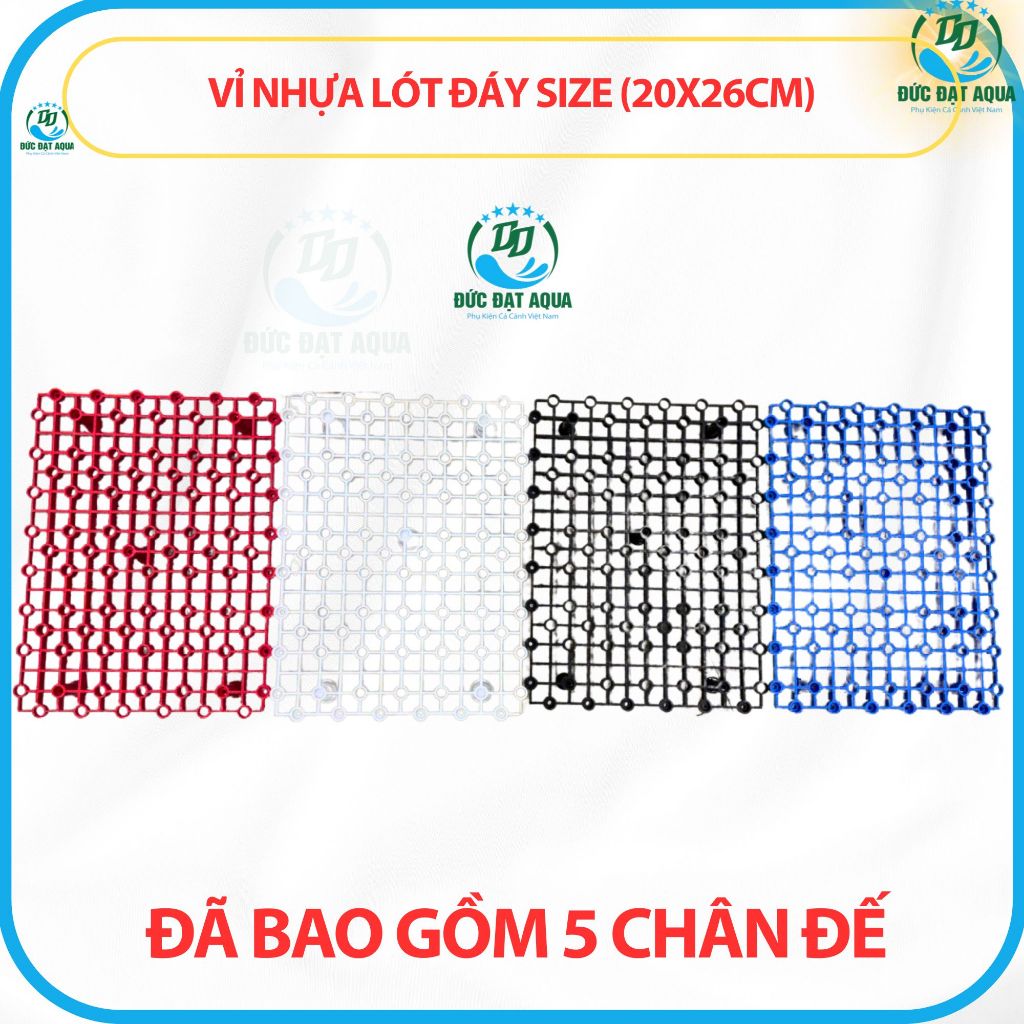 Vỉ Nhựa Lót Đáy Size (20x26cm) Dùng Cho Bể Lọc Tràn Dưới, Tràn Trên, Đã Bao Gồm 5 Chân Đế 9