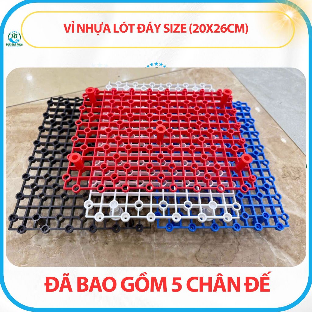 Vỉ Nhựa Lót Đáy Size (20x26cm) Dùng Cho Bể Lọc Tràn Dưới, Tràn Trên, Đã Bao Gồm 5 Chân Đế 8