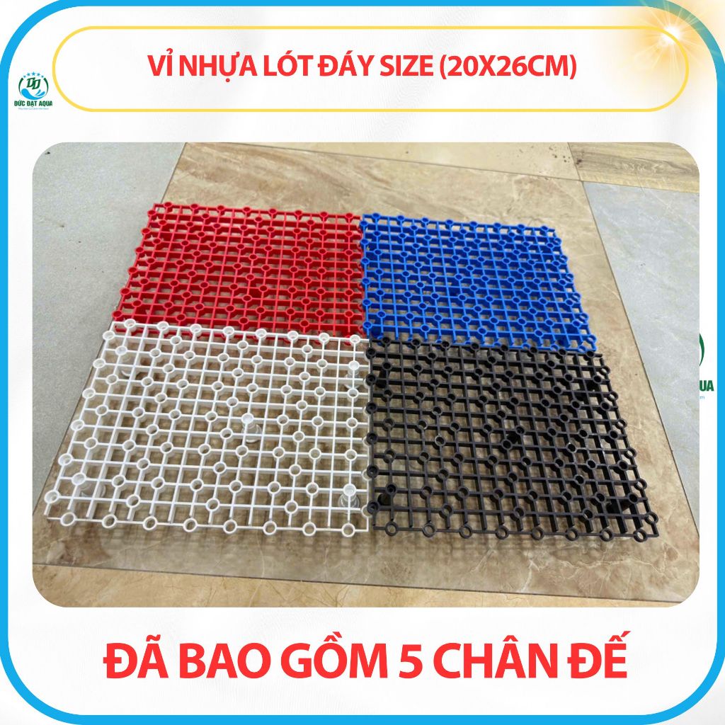 Vỉ Nhựa Lót Đáy Size (20x26cm) Dùng Cho Bể Lọc Tràn Dưới, Tràn Trên, Đã Bao Gồm 5 Chân Đế 7