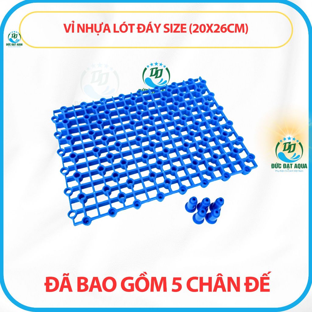 Vỉ Nhựa Lót Đáy Size (20x26cm) Dùng Cho Bể Lọc Tràn Dưới, Tràn Trên, Đã Bao Gồm 5 Chân Đế 4