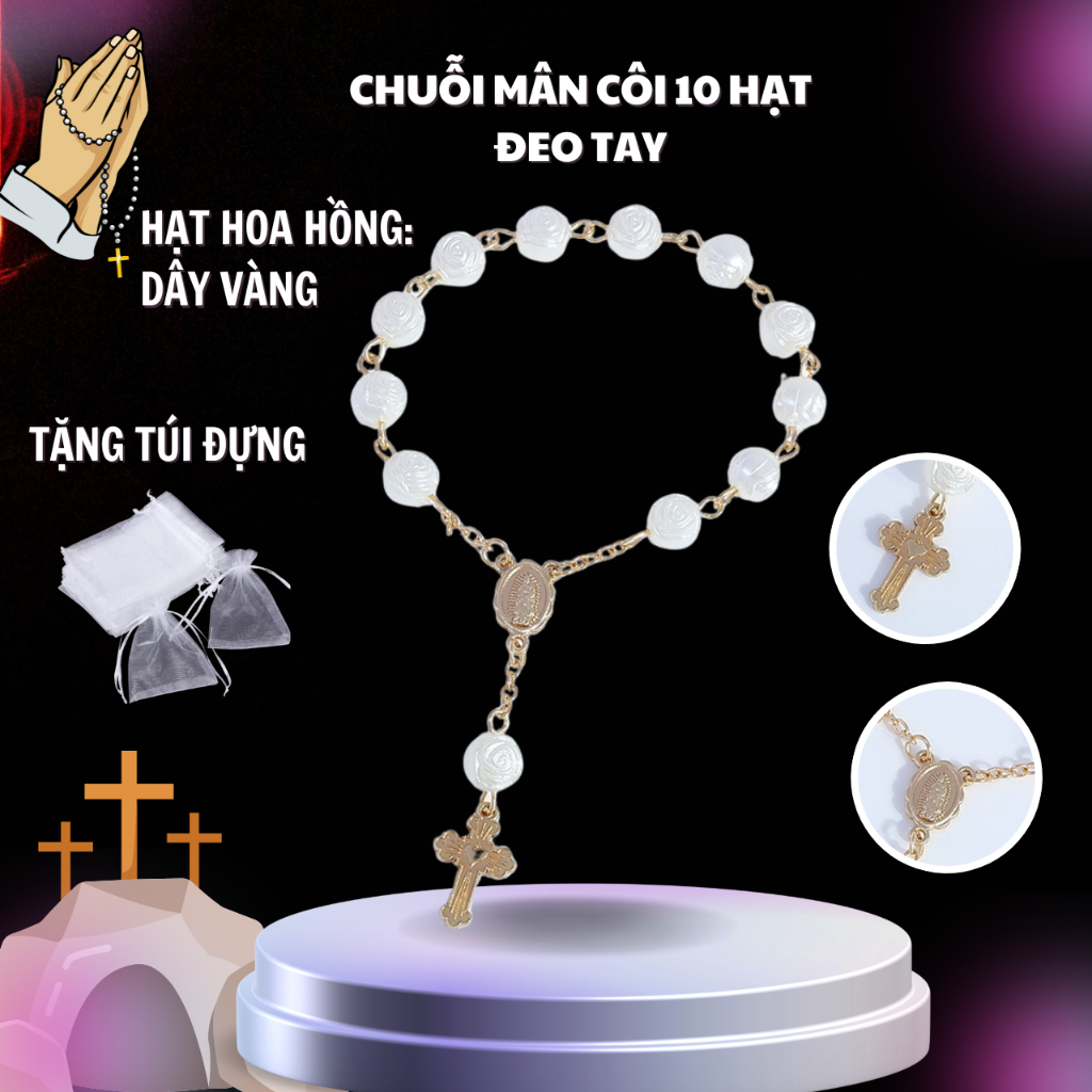 Vòng Tay Công Giáo. Chuỗi Mân Côi Công Giáo 10 Hạt – Gọn Nhẹ, Tinh Tế, Mang Theo Mỗi Ngày
