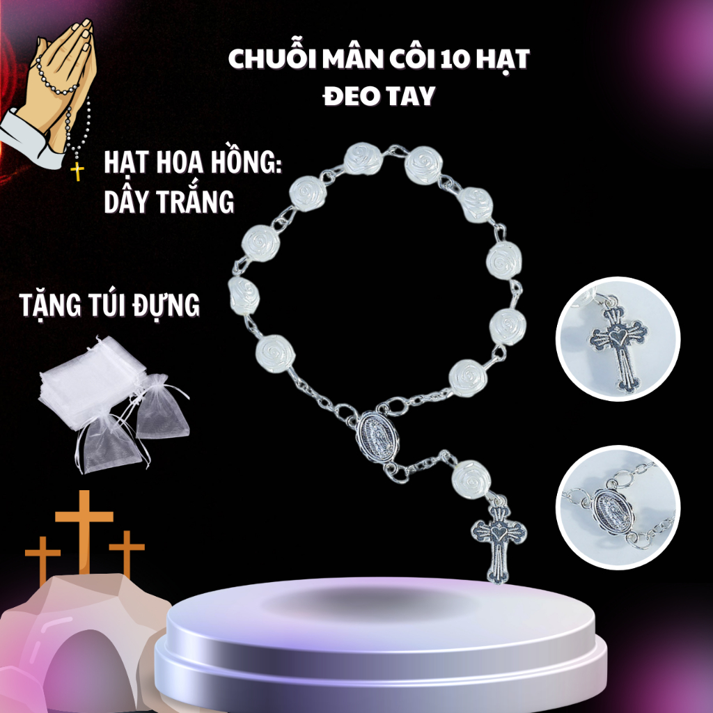 Vòng Tay Công Giáo. Chuỗi Mân Côi Công Giáo 10 Hạt – Gọn Nhẹ, Tinh Tế, Mang Theo Mỗi Ngày