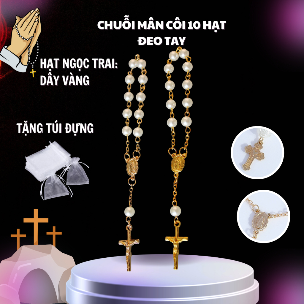 Vòng Tay Công Giáo. Chuỗi Mân Côi Công Giáo 10 Hạt – Gọn Nhẹ, Tinh Tế, Mang Theo Mỗi Ngày