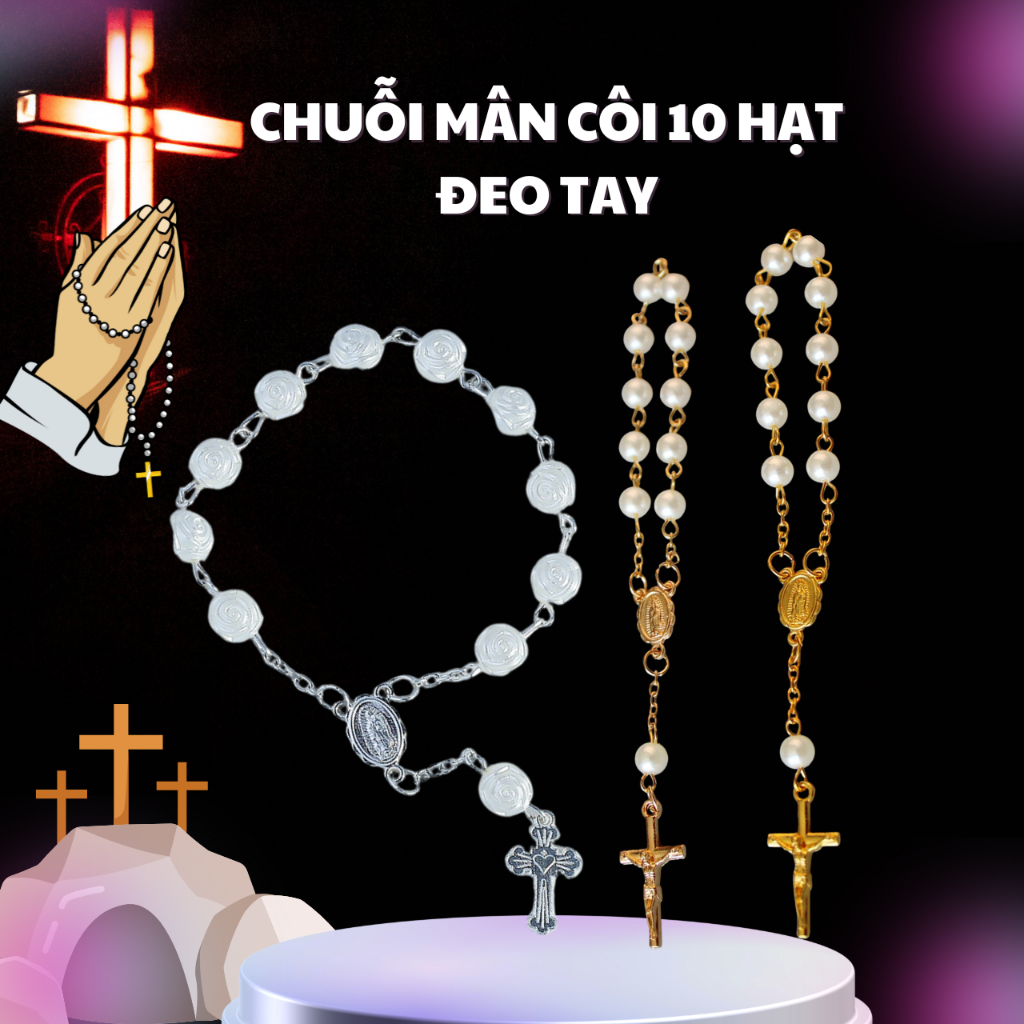Vòng Tay Công Giáo. Chuỗi Mân Côi Công Giáo 10 Hạt – Gọn Nhẹ, Tinh Tế, Mang Theo Mỗi Ngày