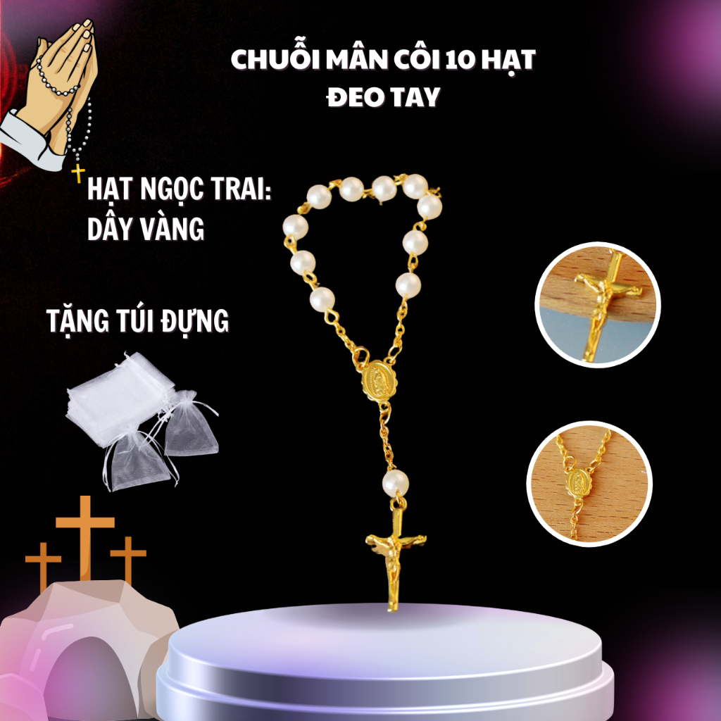 Vòng Tay Công Giáo. Chuỗi Mân Côi Công Giáo 10 Hạt – Gọn Nhẹ, Tinh Tế, Mang Theo Mỗi Ngày