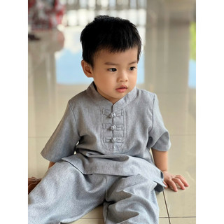 3Nút Bé Trai Vải Ấn Độ Cao Cấp ,Mát # Đồ Lam Đi Chùa