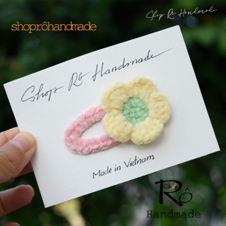 Kẹp tóc mái bông hoa size to handmade cho nữ và bé gái siêu cute 6cm |Shop Rô Handmade