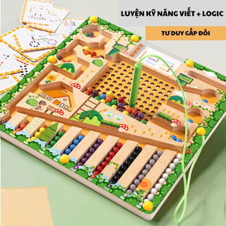 Đồ chơi giáo dục - đồ chơi Montessori-Đồ chơi toán học và vẽ hình, kích thước 22cm x 22 cm