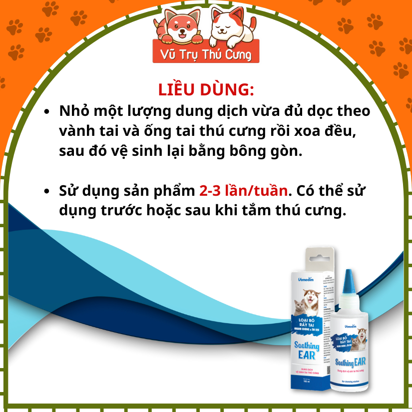 Dung Dịch Vệ Sinh Tai Cho Chó Mèo Vemedim 100ml