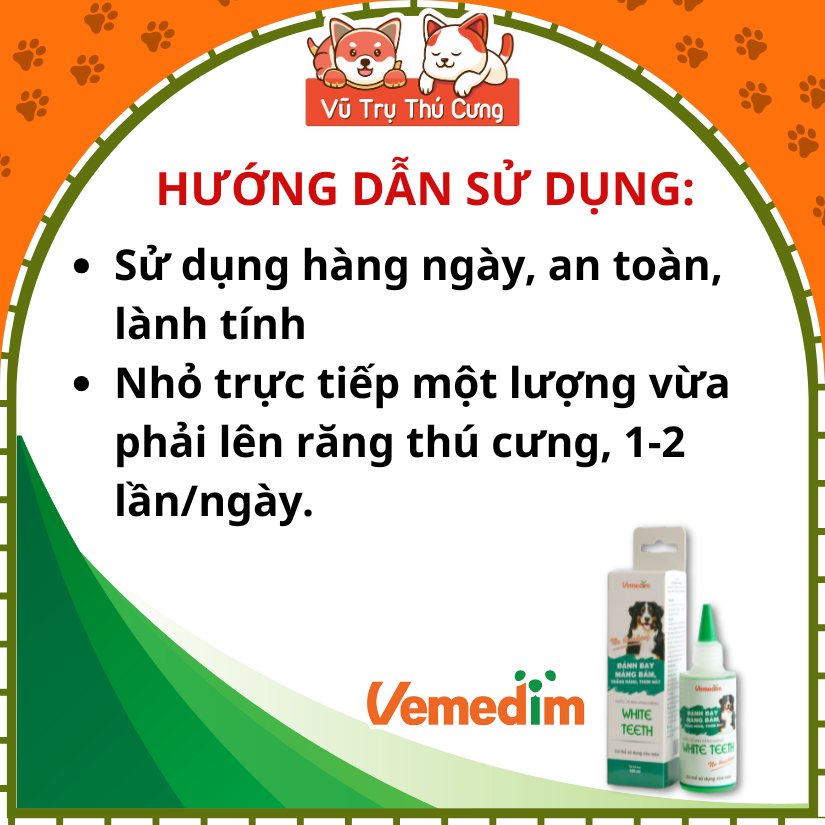 Dung Dịch Vệ Sinh Răng Miệng Cho Thú Cưng Vemedim 100ml