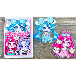 Đồ chơi bóc dán Trang điểm Sanrio- Búp bê giấy Gacha Kuromi, Melody, Cinnamoroll
