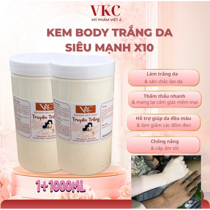 [2 hủ lớn ]Kem body trắng da cao cấp siêu mạnh trắng nhanh không bết rít , nâng tông da..