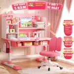 Bộ bàn học sinh bàn học E09 thông minh cho bé chống cận chống gù điều chỉnh được độ cao có giá sách ngăn đựng đồ — ảnh 2