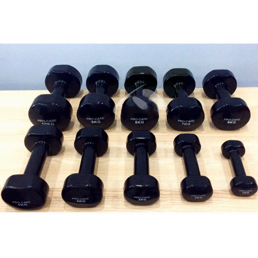 Tạ Tay Dumbbells Cao Su Lõi Sắt Pro-Care Đài Loan - Trọng Lượng Tạ từ 5KG đến 10KG (1 Cái)