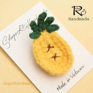 Ghim cài áo quả dứa dễ thương 4cm |Pin, trâm cài balo, cặp,huy hiệu |Shop Rô Handmade