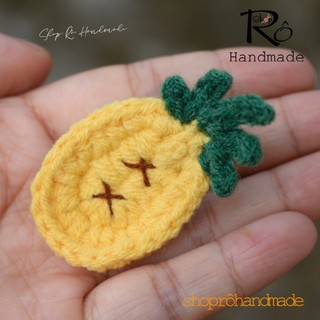 Ghim cài áo quả dứa dễ thương 4cm |Pin, trâm cài balo, cặp,huy hiệu |Shop Rô Handmade