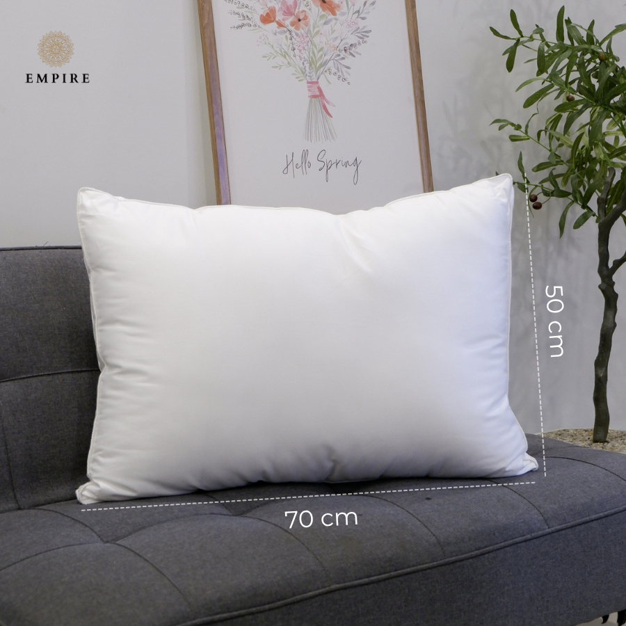 Ruột Gối Nằm Lông Vũ 50x70 Premium EMPIRE Chuẩn Khách sạn vỏ bọc cotton T600 -Empire Bedding & Decor