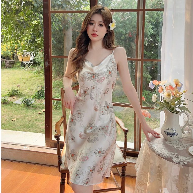 Váy Ngủ LALAVA  chất liệu lụa satin đủ size LALAVAMD97