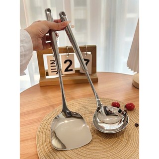 Dụng cụ nấu ăn Chokmen [C18] inox 316NDT, muôi canh cán dài, muôi lẩu, xẻng lật đồ ăn chắc khoẻ